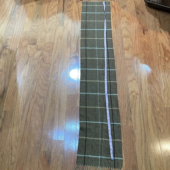 Cashme’ Brown Plaid Long Scarf 100% Acrylic Vintage Made in Italy Soft & Cozy - Picture 3 of 6